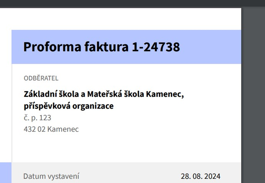 Kdy zasíláme Proforma faktury?